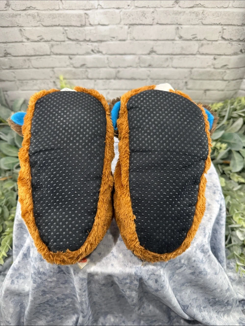 TY “Duke” Beanie Boo 3D Plush Brown & White Soft Furry Kids Slippers Boys 13